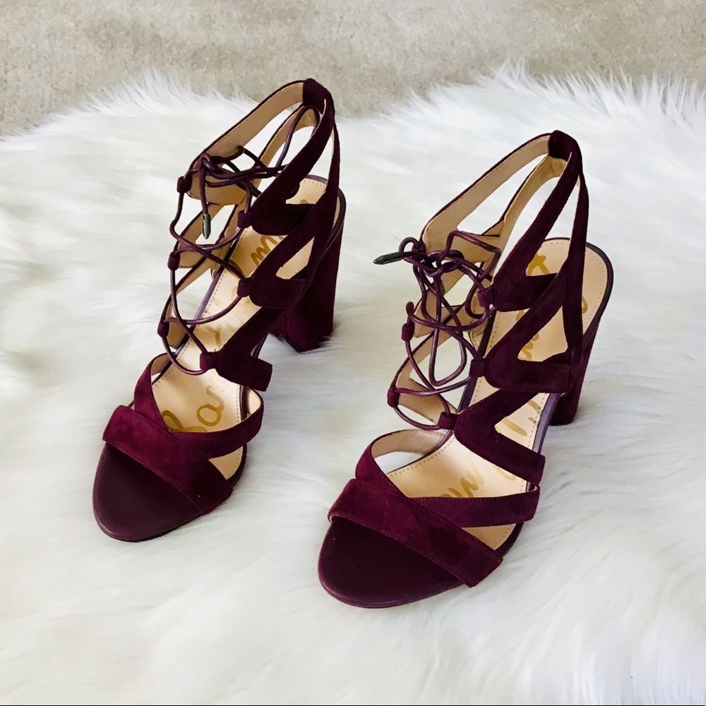 NWT Sam Edelman Suede Block Heel Sandals Size 7 - Picture 3 of 7